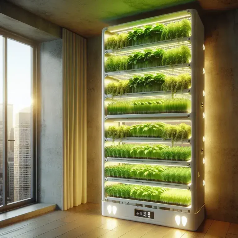 Cultivo vertical urbano automatizado para hogares pequeños